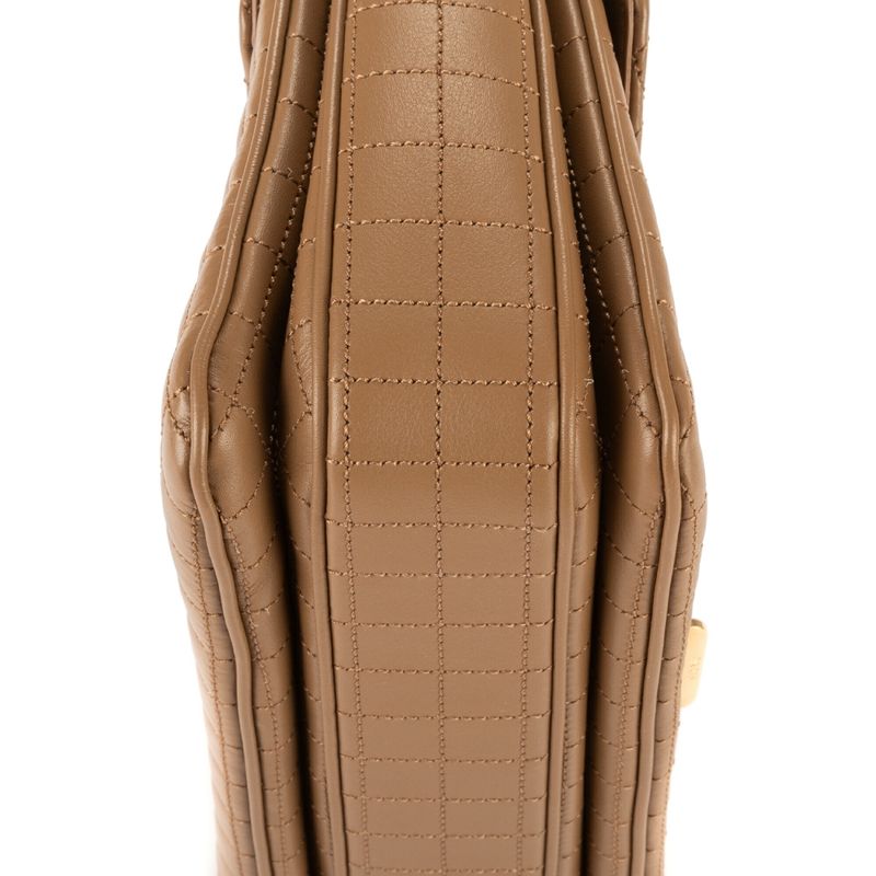 Celine Flap Crossbody Bag Brown Matelasse Wave Leather A