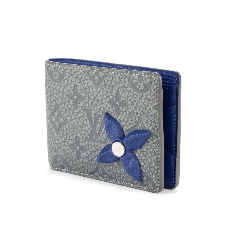Louis Vuitton "limited Edition Rock Climbing Wallet" Grey/blue Monogram Canvas A