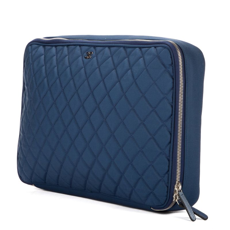 Chanel Laptop Case Blue Fabric Canvas A