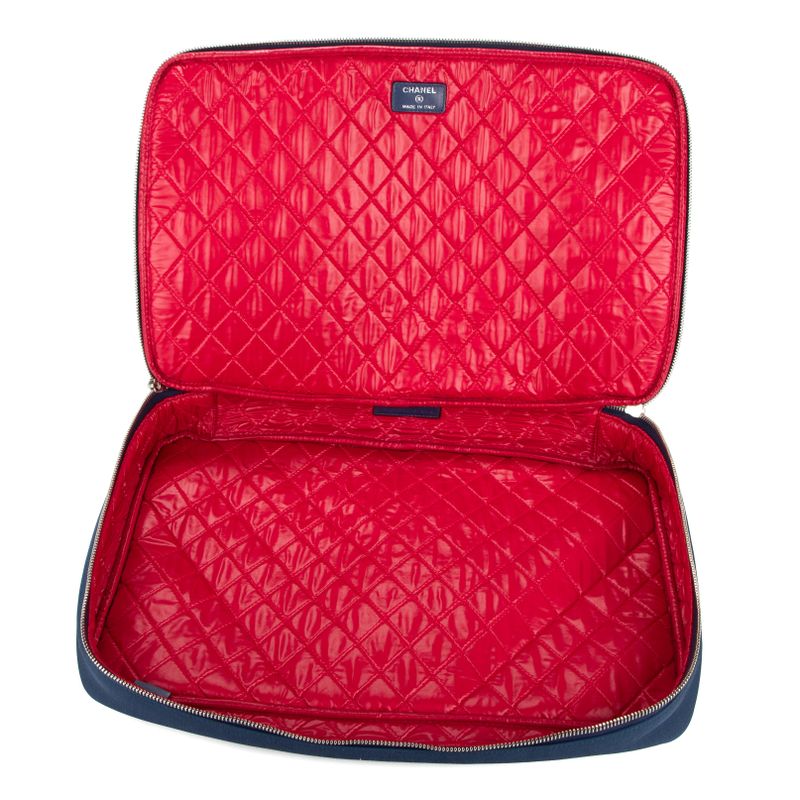 Chanel Laptop Case Blue Fabric Canvas A