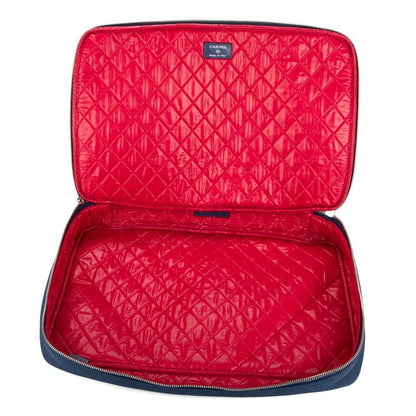 Chanel Laptop Case Blue Fabric Canvas A