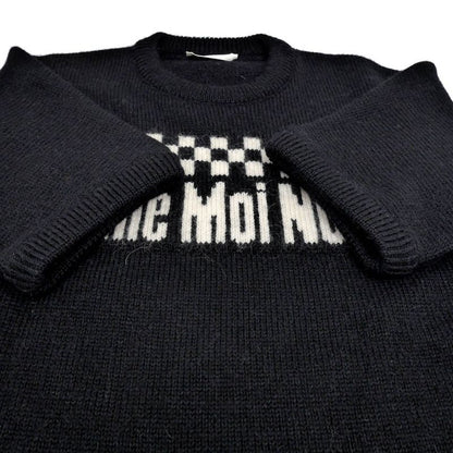 Saint Laurent Short Sleeve Knit Je Taime Moi Non Plus Black XS Size