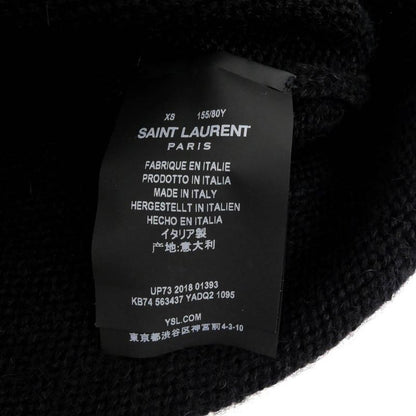 Saint Laurent Short Sleeve Knit Je Taime Moi Non Plus Black XS Size
