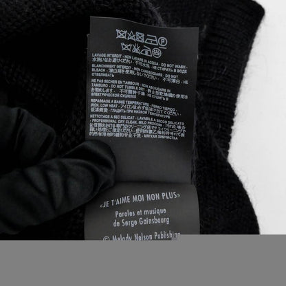 Saint Laurent Short Sleeve Knit Je Taime Moi Non Plus Black XS Size