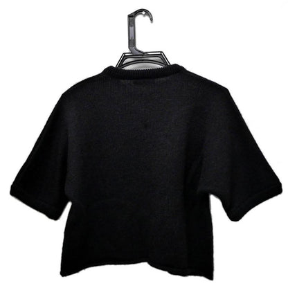 Saint Laurent Short Sleeve Knit Je Taime Moi Non Plus Black XS Size