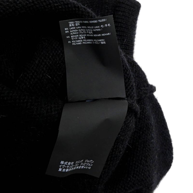 Saint Laurent Short Sleeve Knit Je Taime Moi Non Plus Black XS Size