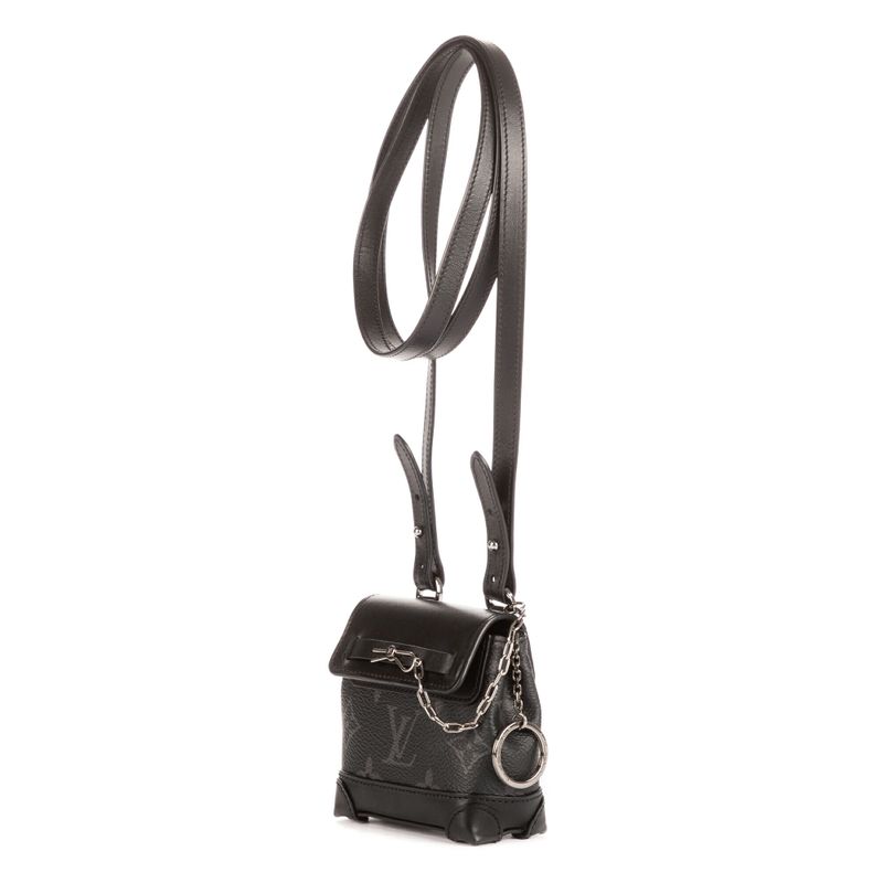 Louis Vuitton Mini Steamer Crossbody Pouch Black Monogram Eclipse N