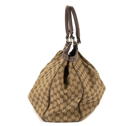 Gucci Ski Tote Beige/dark Brown GG Canvas A