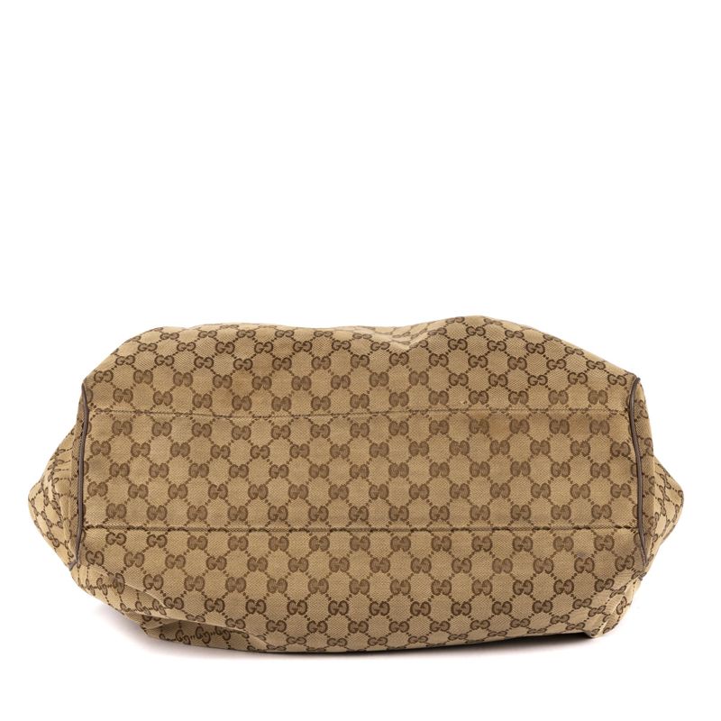 Gucci Ski Tote Beige/dark Brown GG Canvas A