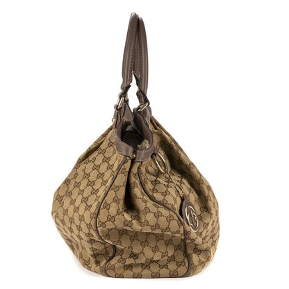 Gucci Ski Tote Beige/dark Brown GG Canvas A