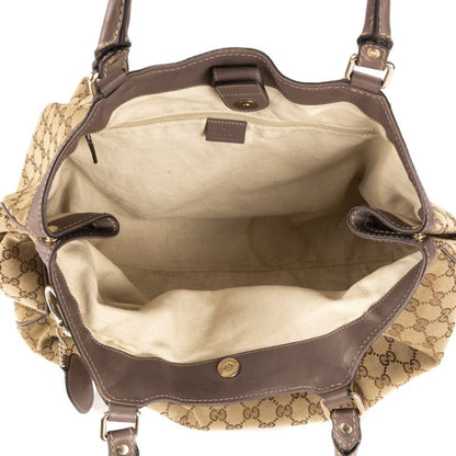 Gucci Ski Tote Beige/dark Brown GG Canvas A