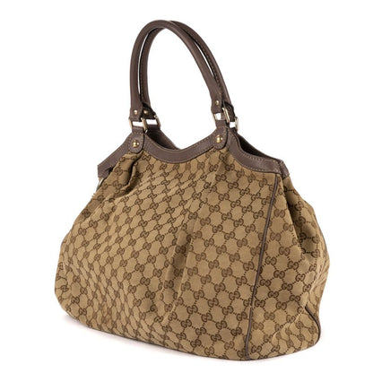 Gucci Ski Tote Beige/dark Brown GG Canvas A