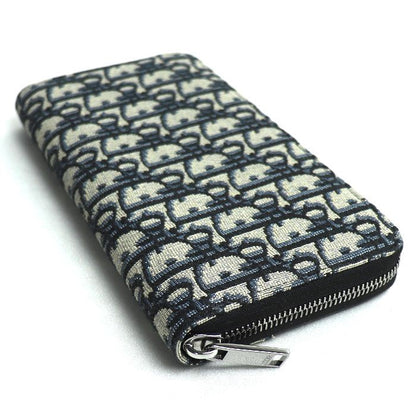 DIOR Oblique Jacquard Long Zip Wallet Long Wallet Navy 2adbc315yks_h05e Women's