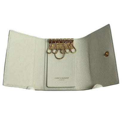 Saint Laurent Key Case YSL Line Ivory Cfp613334 Ladies Used
