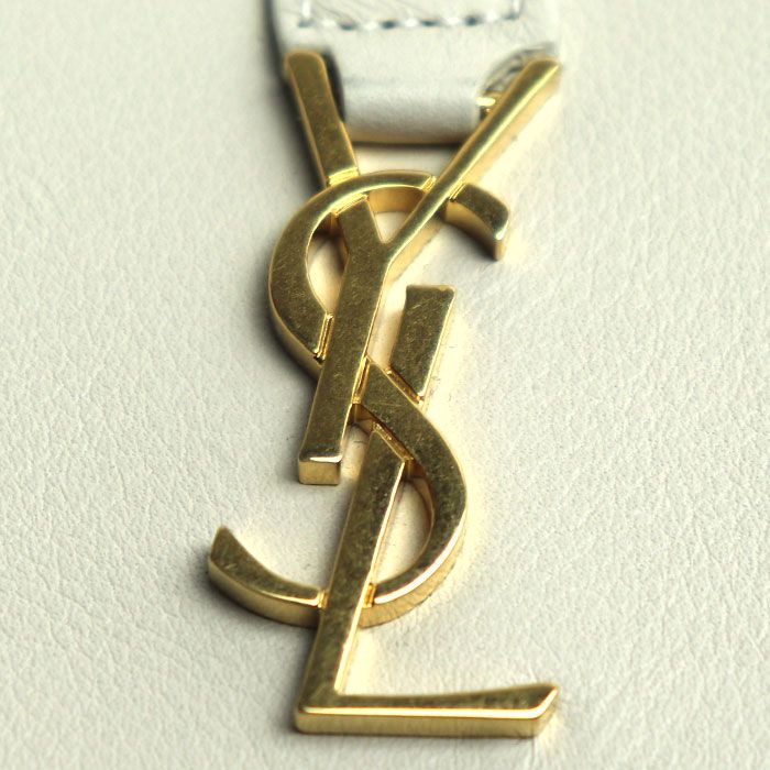 Saint Laurent Key Case YSL Line Ivory Cfp613334 Ladies Used