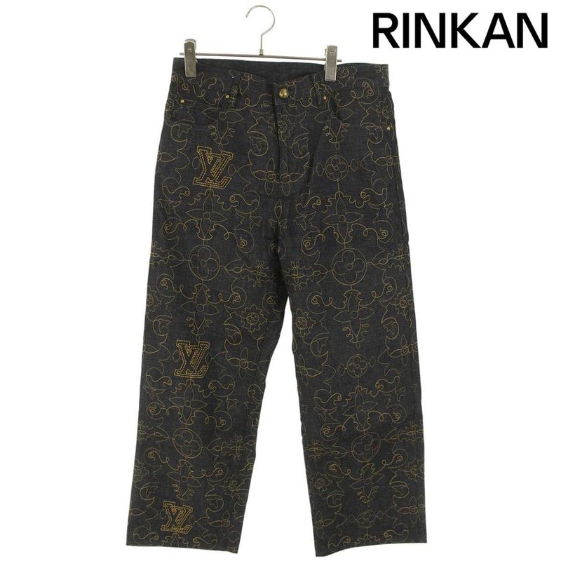 Louis Vuitton Rm242m MSU Hrd86w Embroidered Denim Pants Men's 28