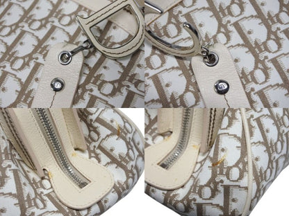 Dior Trotter Handbag Floral Embroidery Canvas Beige — view 7