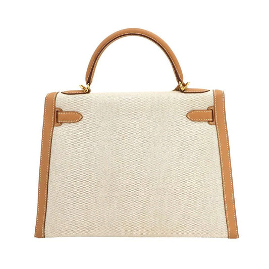 Hermes Kelly 32 2way Hand Shoulder Bag Toile Ashe Courchevel Epson Natural ?H
