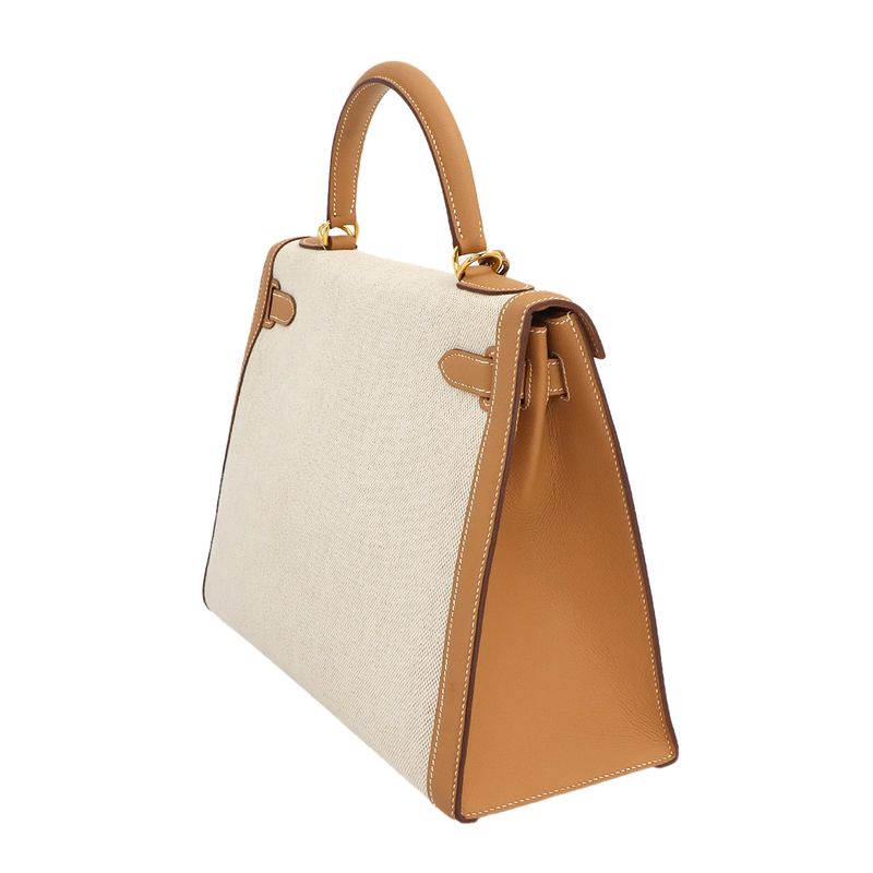 Hermes Kelly 32 2way Hand Shoulder Bag Toile Ashe Courchevel Epson Natural ?H