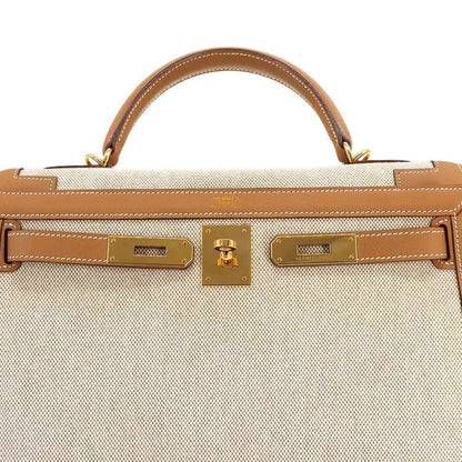 Hermes Kelly 32 2way Hand Shoulder Bag Toile Ashe Courchevel Epson Natural ?H
