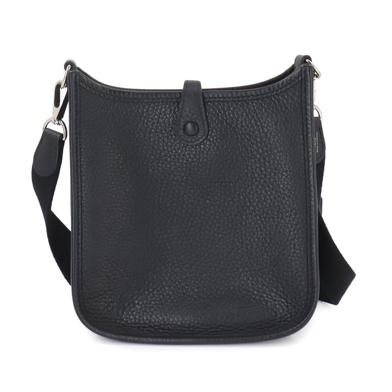 Hermes Evelyn Amazon TPM Shoulder Bag Taurillon Cles Mance Black Z Engraved