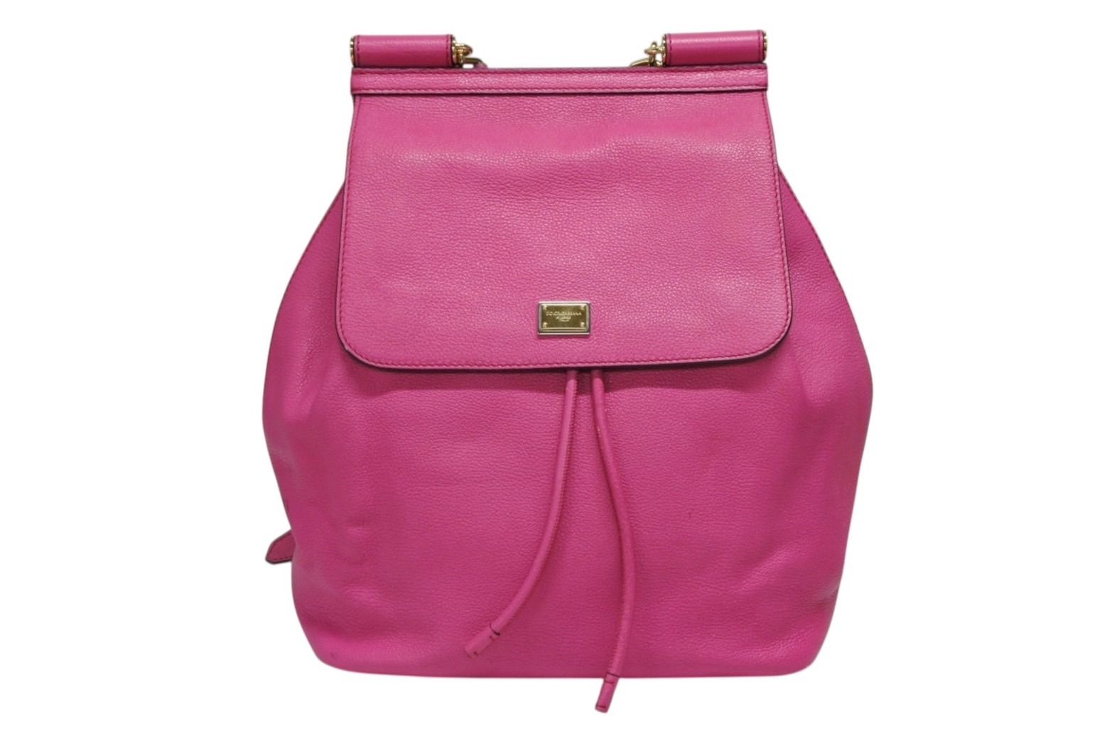 Dolce & Gabbana Backpack Leather Pink Gold