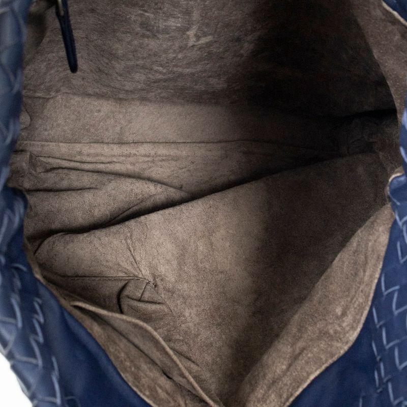 Bottega Veneta Bertical Tote Blue Intrecciato Leather A