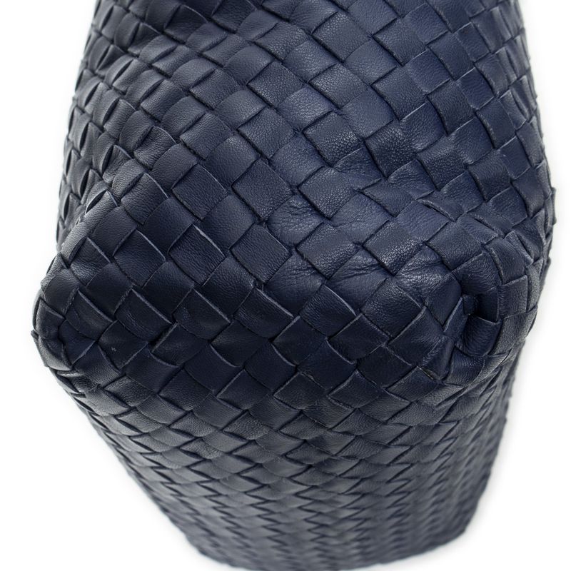 Bottega Veneta Bertical Tote Blue Intrecciato Leather A