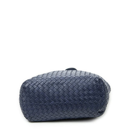 Bottega Veneta Bertical Tote Blue Intrecciato Leather A