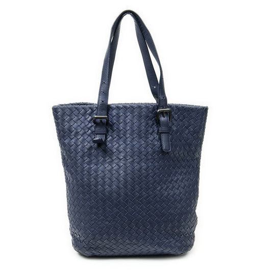 Bottega Veneta Bertical Tote Blue Intrecciato Leather A