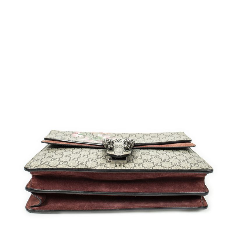Gucci Medium Taiga - Dionysus Chain Crossbody Beige/red Blooms Supreme PVC