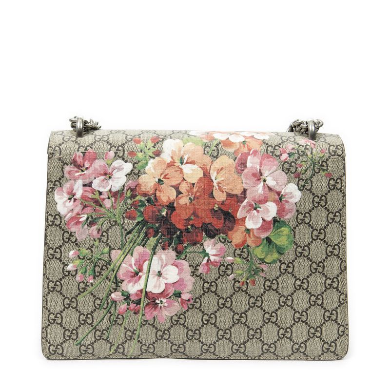 Gucci Medium Taiga - Dionysus Chain Crossbody Beige/red Blooms Supreme PVC