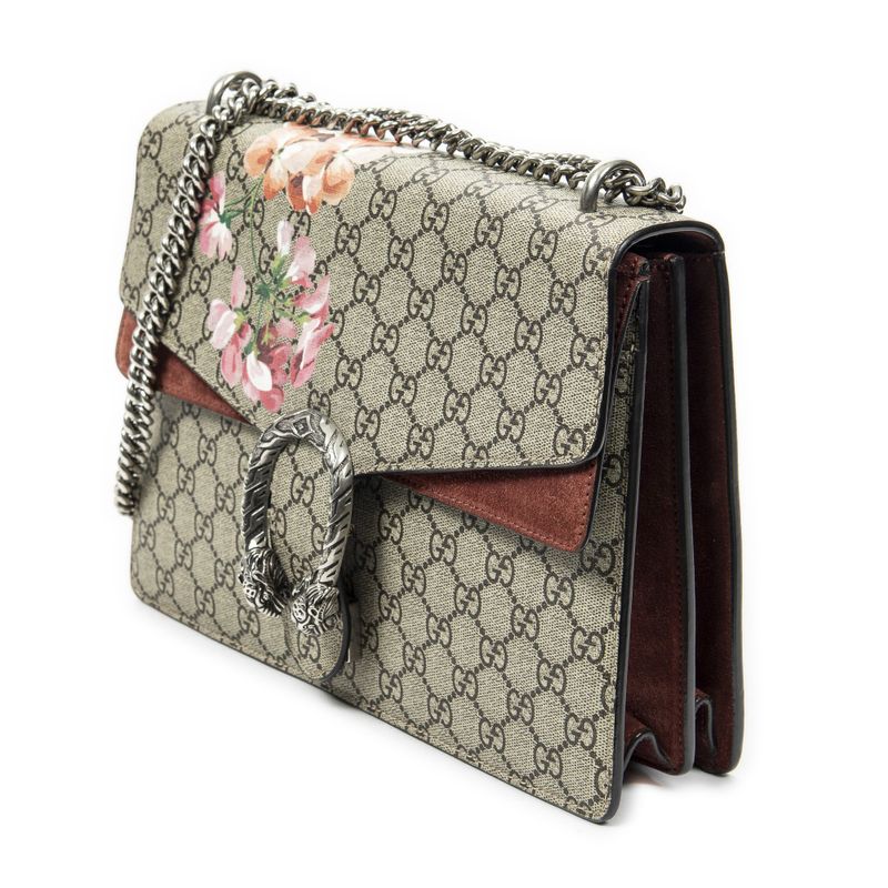 Gucci Medium Taiga - Dionysus Chain Crossbody Beige/red Blooms Supreme PVC