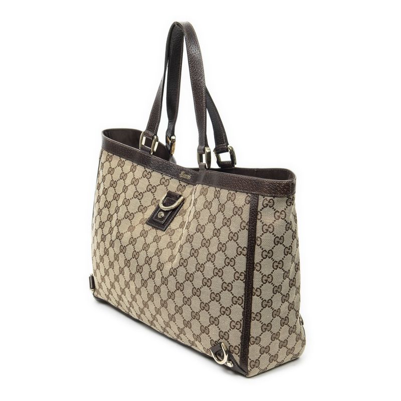 Gucci Large Abby D Ring Tote Beige/brown GG Canvas A