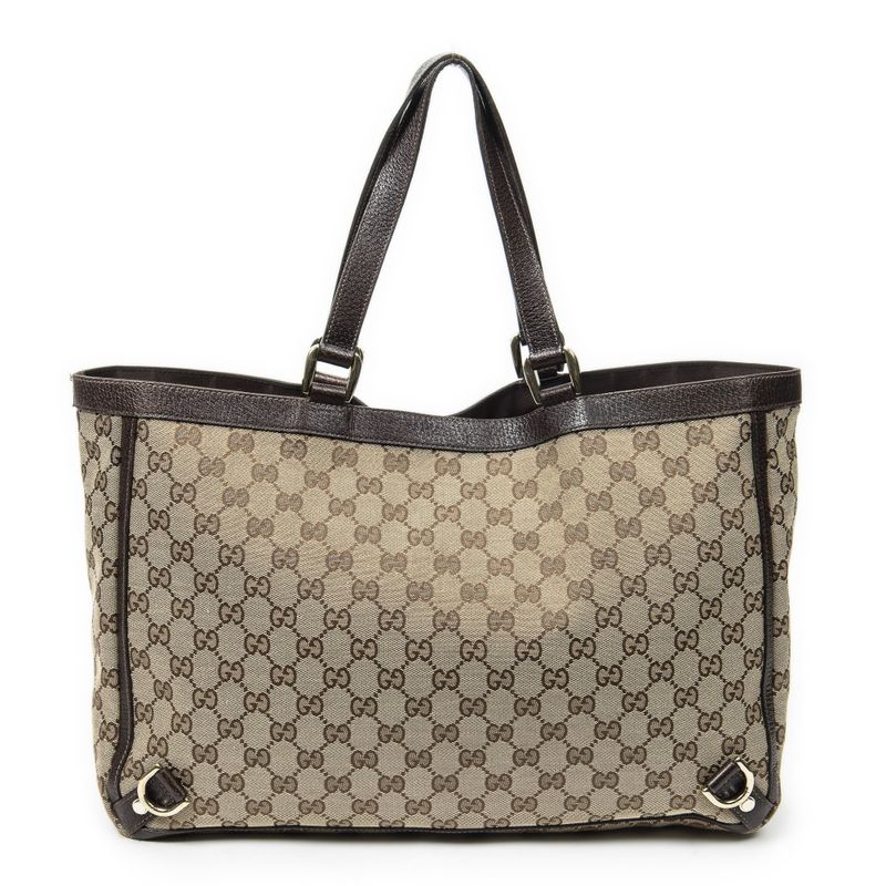 Gucci Large Abby D Ring Tote Beige/brown GG Canvas A