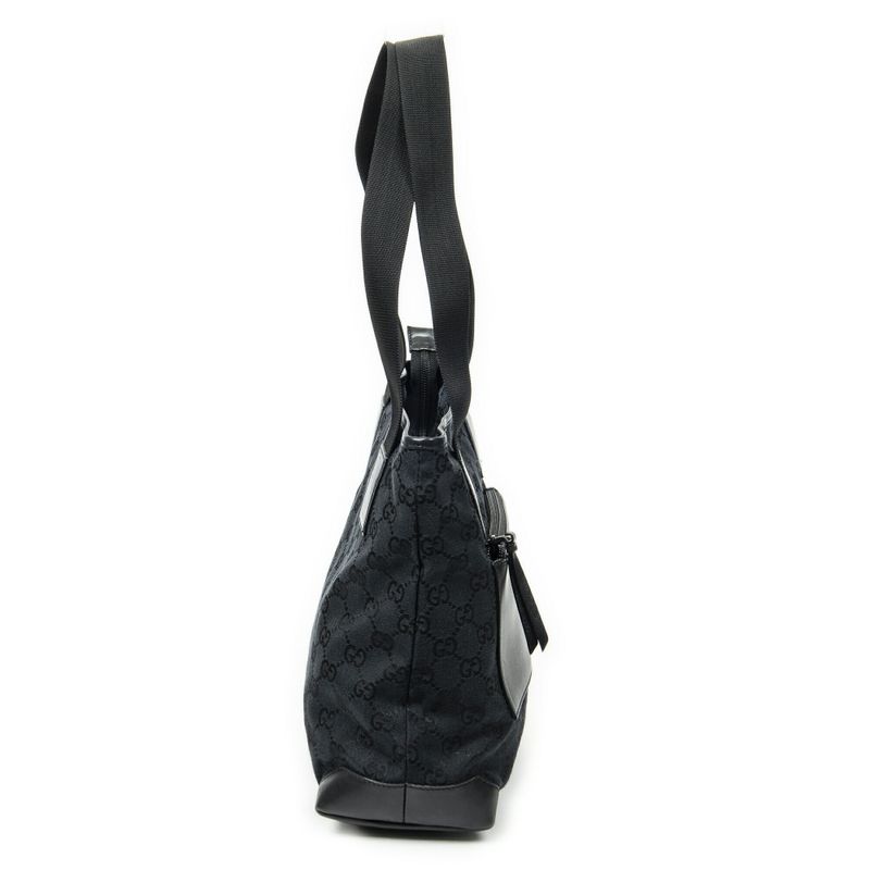 Gucci Front Pocket Zip Tote Black GG Canvas A