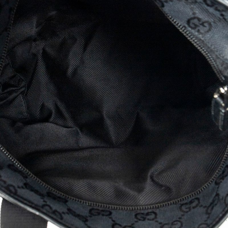 Gucci Front Pocket Zip Tote Black GG Canvas A