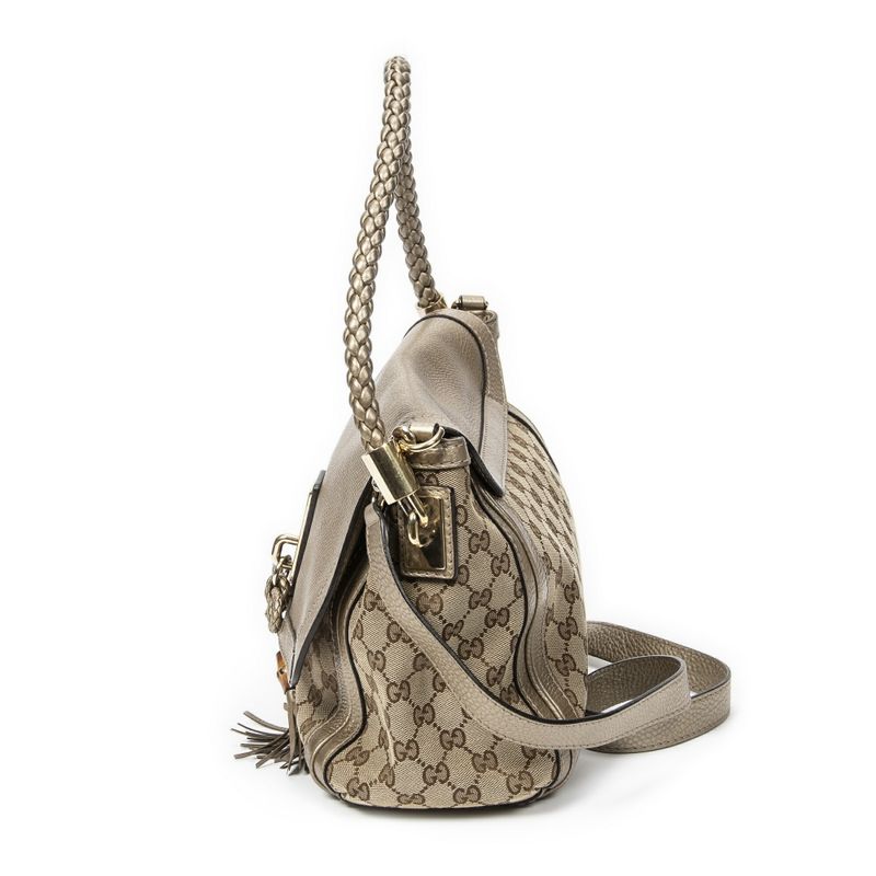 Gucci Bella Flap Beige/bronze GG Canvas A