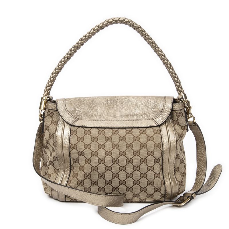 Gucci Bella Flap Beige/bronze GG Canvas A