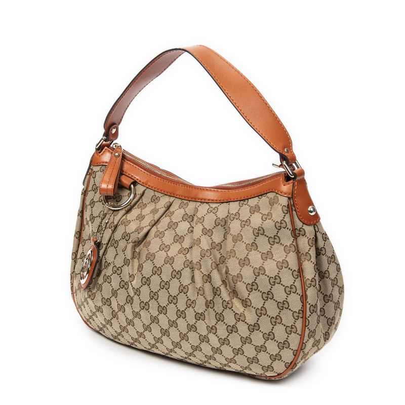 Gucci Medium Sookie Boston Beige/brown GG Canvas A