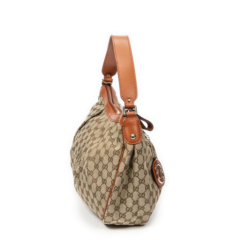 Gucci Medium Sookie Boston Beige/brown GG Canvas A