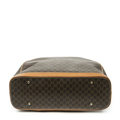 Celine Vintage Front Pocket Dome Bag Brown Macadam PVC Canvas A