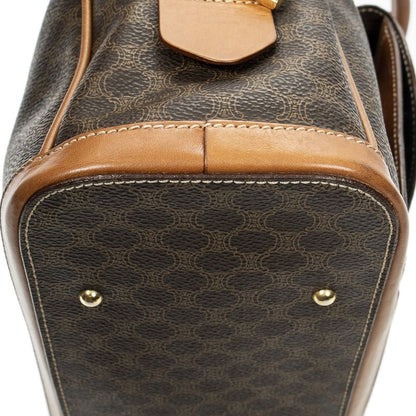 Celine Vintage Front Pocket Dome Bag Brown Macadam PVC Canvas A