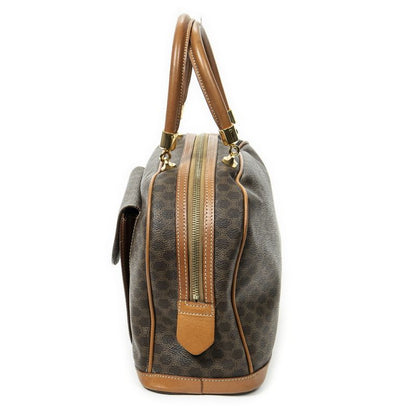 Celine Vintage Front Pocket Dome Bag Brown Macadam PVC Canvas A