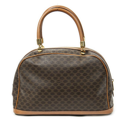 Celine Vintage Front Pocket Dome Bag Brown Macadam PVC Canvas A