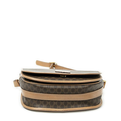 Celine Vintage Flap Crossbody Brown Macadam PVC Canvas A