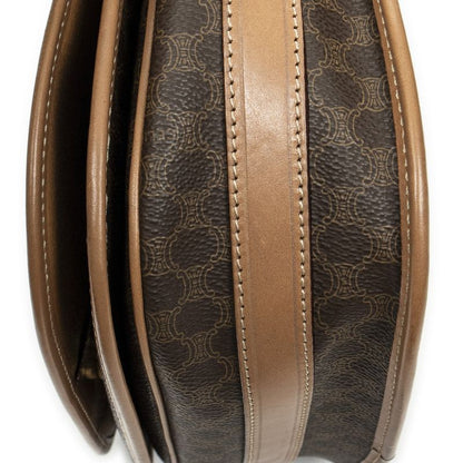 Celine Vintage Flap Crossbody Brown Macadam PVC Canvas A