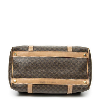 Celine Vintage Small Boston Brown Macadam PVC Canvas AB