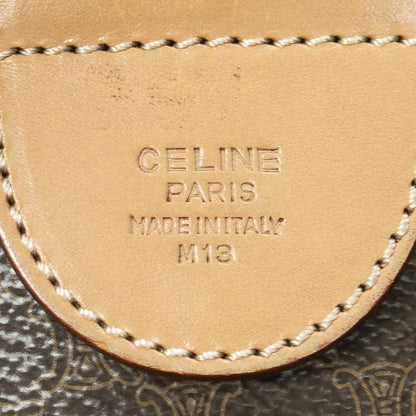 Celine Vintage Small Boston Brown Macadam PVC Canvas AB