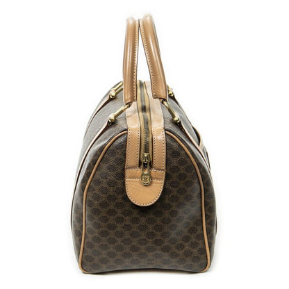 Celine Vintage Small Boston Brown Macadam PVC Canvas AB